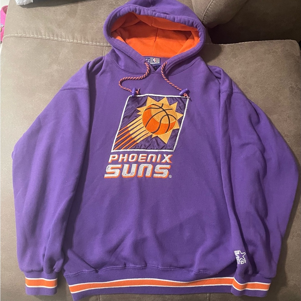 Vintage Phoenix Suns Starter Hoodie Sweatshirt Adult Sz L Large Purple